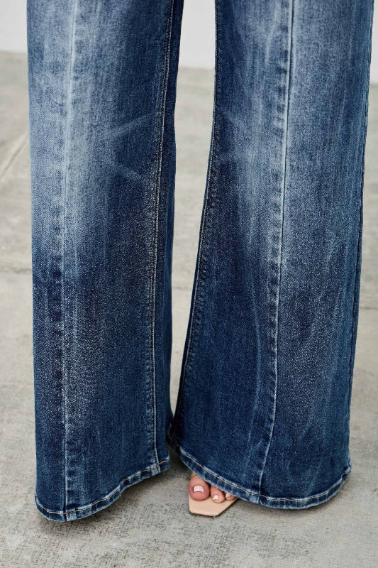 Medium Wash High Rise Wide Leg Jeans