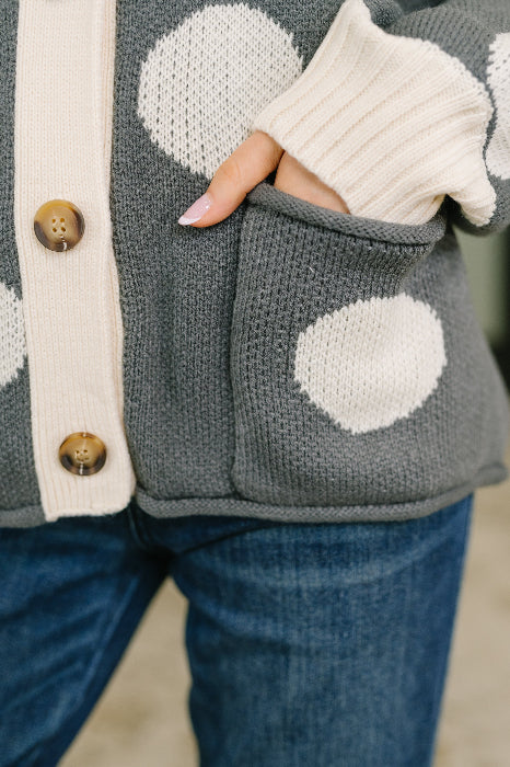 Polka Dot Button Down Cardigan