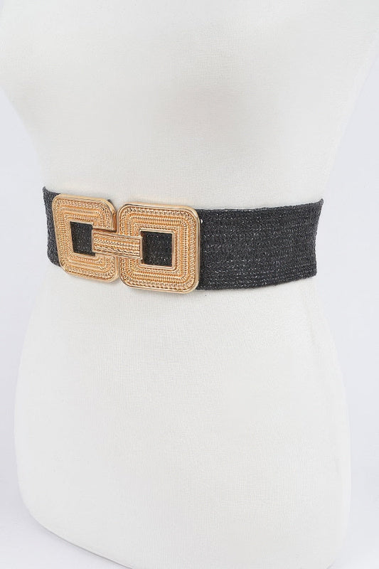 Wide belt with geometric design on a white background