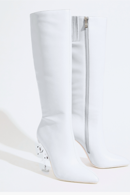 SPARKL Fairy Icon White Leather Boots