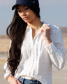 Signature Ruffle Tuxedo Button Down Shirt