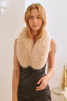 beige Faux Fur Collar Scarf
