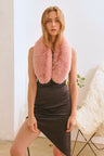 mauve Faux Fur Collar Scarf