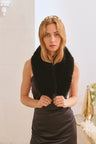 Black Faux Fur Collar Scarf