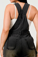 Urban Noir Denim Overalls Black Jumpsuit new
