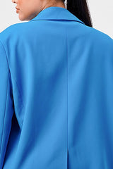 blue business CASUAL LOOSE FIT BLAZER AND PANTS set