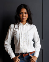 Signature Ruffle Tuxedo Button Down Shirt