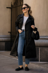 Black Classic Lined Trench Coat