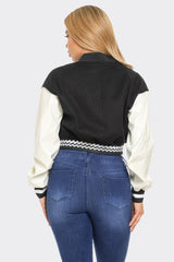 Black Varsity Patchwork Y2K Jacket