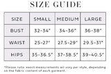 model wearing green Sequin Skirt Set size chart