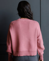 Dusty Rose Dropped Shoulder Pullover Sweater