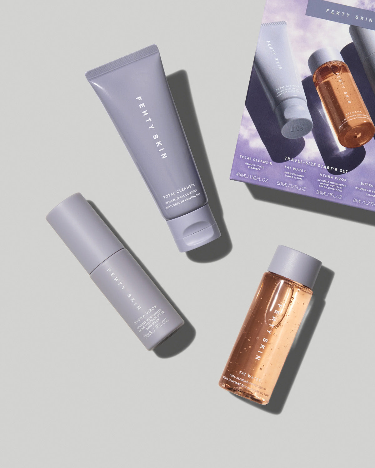 Fenty Skin Travel-Size Start'r Set For Balanced Skin on a light gray background