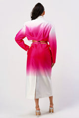 Fuchsia Ombre Trench Dress