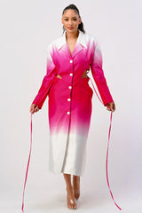 Fuchsia Ombre Trench Dress