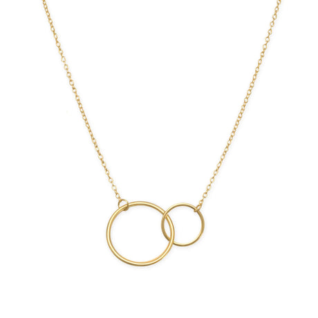 16" + 2" 14 Karat Gold Plated Circle Link Necklace