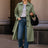 green Classic Lined Trench Coat