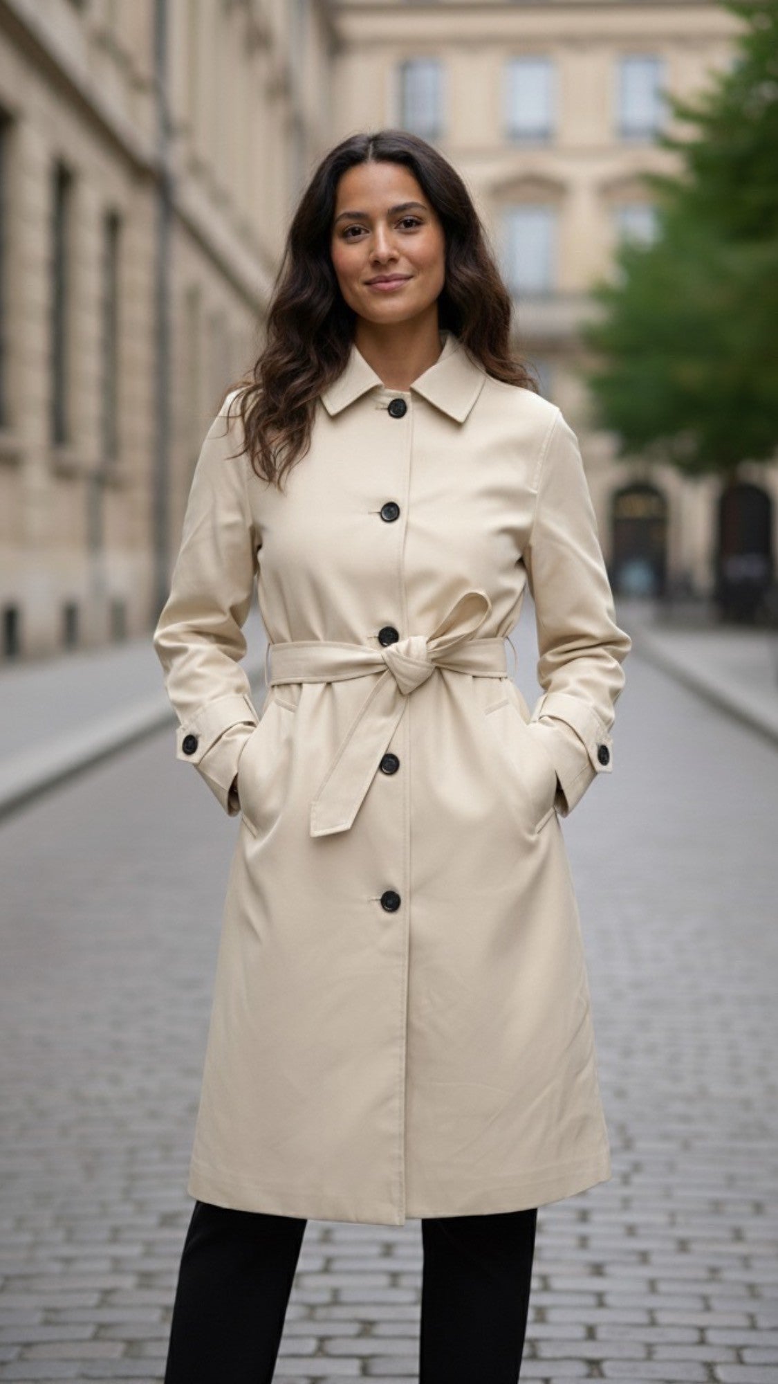 khaki Classic Lined Trench Coat