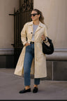 beige Classic Lined Trench Coat