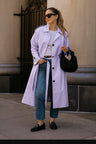 lilac Classic Lined Trench Coat