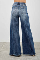 Medium Wash High Rise Wide Leg Jeans