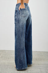 Medium Wash High Rise Wide Leg Jeans