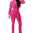 Pink Belted Thick Knit Hooded Jumpsuit