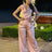 Pink Wide Leg Satin Pant Set
