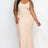 khaki Plus Size Ribbed Side Slit Long Cami Maxi Dress front view