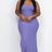 lavender Plus Size Ribbed Side Slit Long Cami Maxi Dress front view
