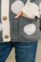 Polka Dot Button Down Cardigan