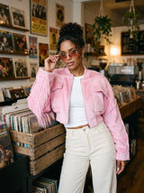Rodeo Queen Pink Sherpa Fur Cropped Jacket