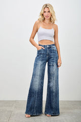 Medium Wash High Rise Wide Leg Jeans