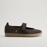 Brown Adidas Samba Jane Mary Jane Sneakers on a white background