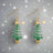 Christmas Tree Metal Art Spiral Christmas Earrings