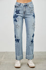 Star & Heart Patch High Rise Dad Jeans