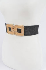 Wide belt with geometric design on a white background