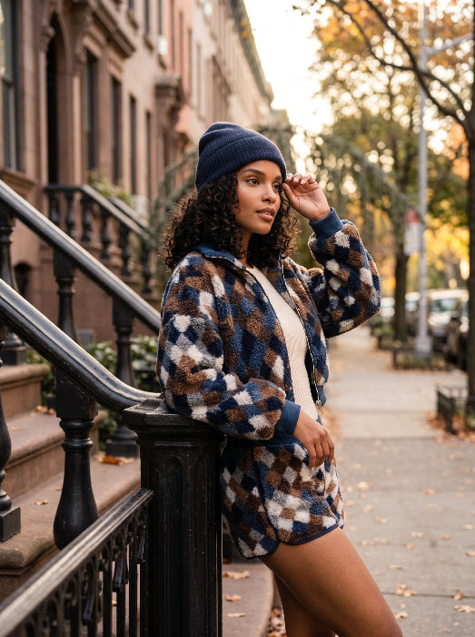 Checkmate Checker Print Two Piece Short Set