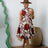 Zuri African Print Midi Dress with High Neck in Red