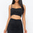 Black Ruched Crop Top & Skirt Set