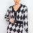 Black and white Wholesale Diamond Print Cardigan