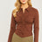 brown Wholesale Ruched Front Button Down Top