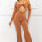 cinnamon Open Shoulder Cutout Detail Jumpsuit
