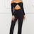 Black Open Shoulder Cutout Detail Jumpsuit
