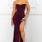 maroon Bead Embroidered Maxi Dress