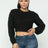 Black Cable Knit Pullover Sweater