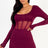 burguny Square Neck Mesh Corset Mini Dress