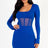 blue Square Neck Mesh Corset Mini Dress
