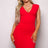 red Sleeveless V neck corset bodycon midi dress