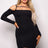 Long sleeve cuff front strap mini dress