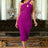 magenta EYELET WITH STUD DETAILED FASHION DRESS. STRAP ON ONE SIDE, SLEEVELESS, KEYHOLE DETAIL IN THE FRONT, ZIPPER IN THE BACK